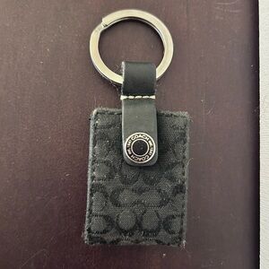 RARE Coach Black Signature Key Chain Bag Fob Photo Picture Purse Charm Keychain